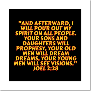 Bible Verse Joel 2:28 Posters and Art